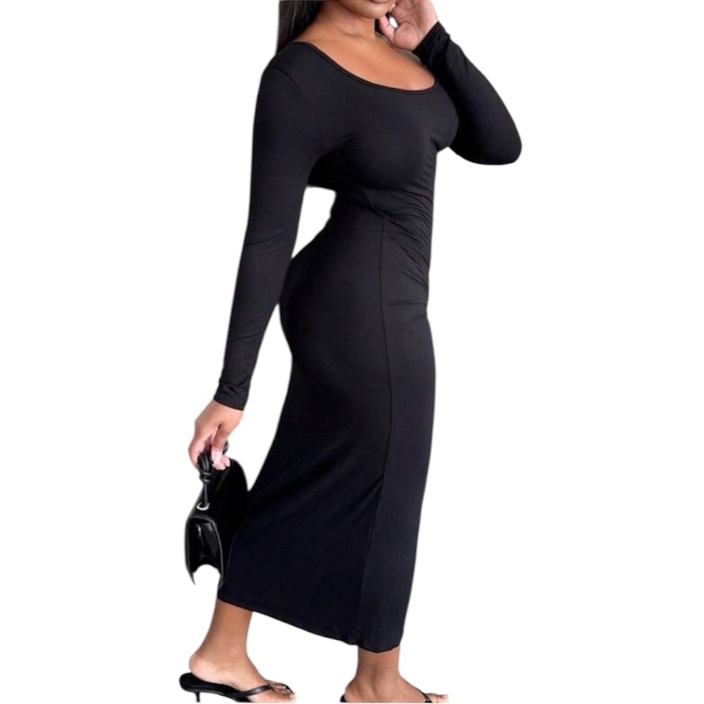 SHEIN Classic‎ Black Long Sleeve Dress